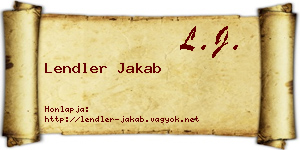 Lendler Jakab névjegykártya